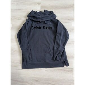 Women's Size XL Calvin Klein Pullover Drawstring Hoodie Pouch Pocket Black